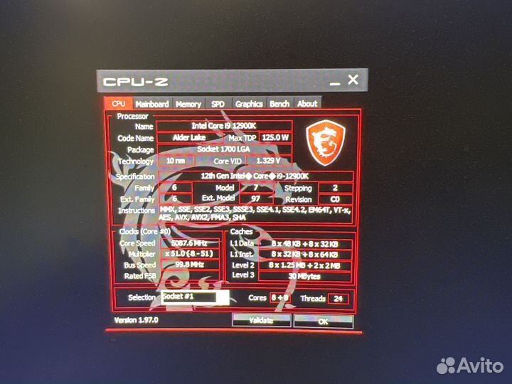 I9 12900k; MSI z690-a wifi ddr4; 32 gb 4000mhz