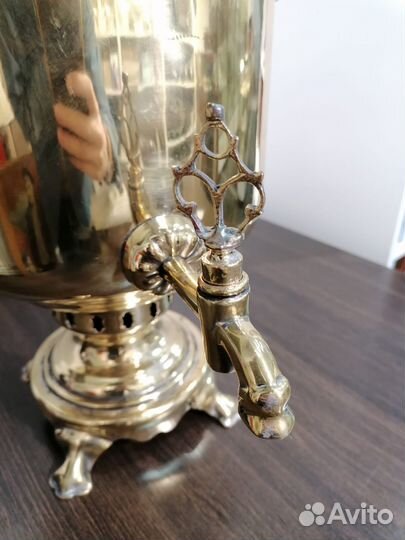 Самовар на дровах латунный СССР 1950е