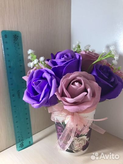 Букет из мыльных роз