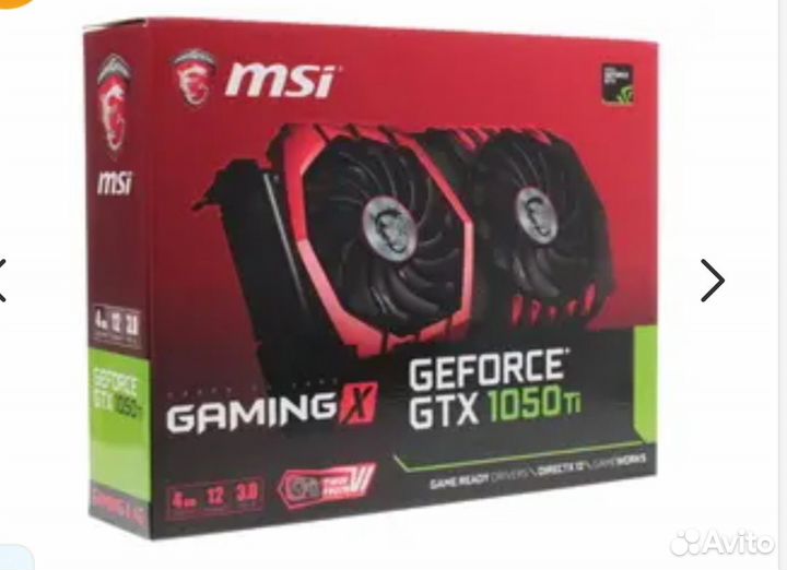 Видеокарта MSI GeForce GTX 1050 Ti gaming X