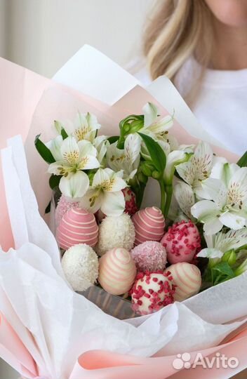 Клубника в шоколаде букеты