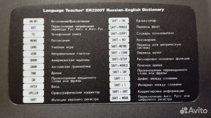 Электронный словарь language teacher ER 2200T