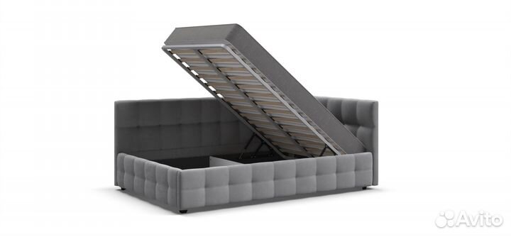 Кровать boss 140 mini велюр Monolit сталь