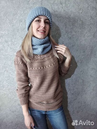 Шапка и снуд женский. Ручная работа