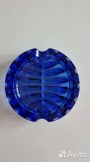 Пепельница синее стекло СССР