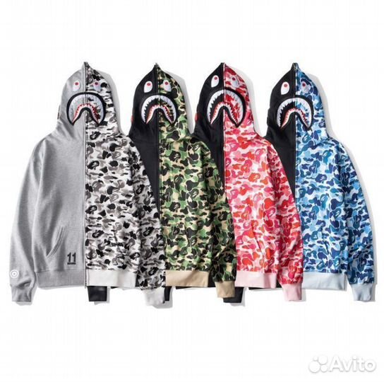 Худи Bape 11 pink розовое