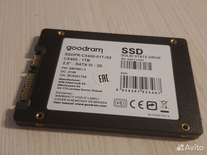 Ssd SATA 2.5 1tb goodram