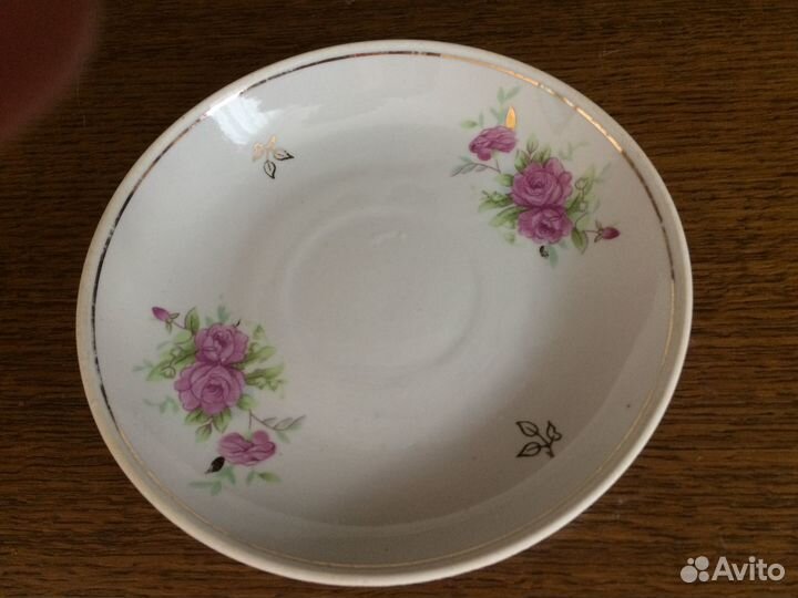 Блюдца Фарфор Дулево Песочное Вербилки СССР