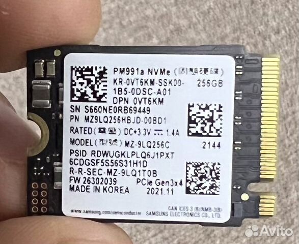 Ссд Samsung M.2 NVMe SSD 256 гб vt6km mz9lq256hbjd купить в Москве ...