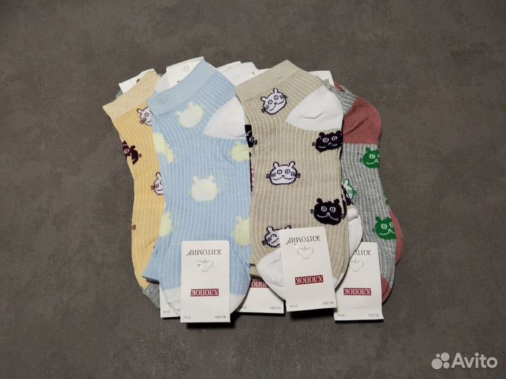 Носки женские короткие с принтом 10 пар