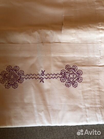 Пододеяльник СССР с ришелье и вышивкой