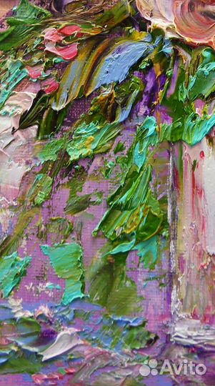 Картина маслом, Натюрморт с цветами, 24х18 см