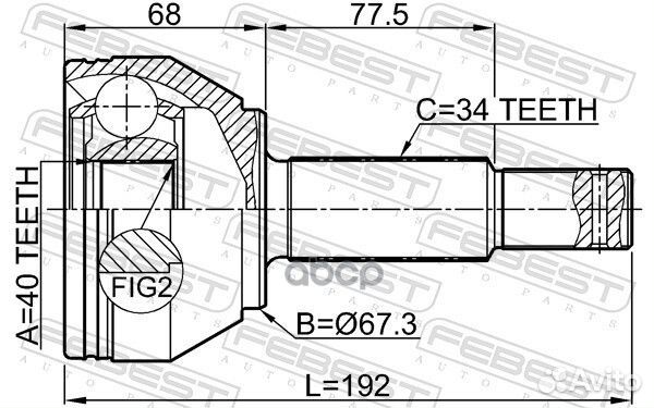 ШРУС наружный 0210-Z62R Febest