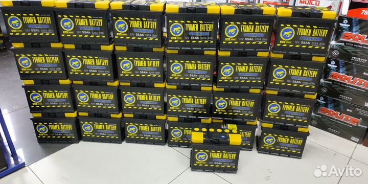 Аккумулятор 55Ач Тюменский лось 80лет на рынке Рос