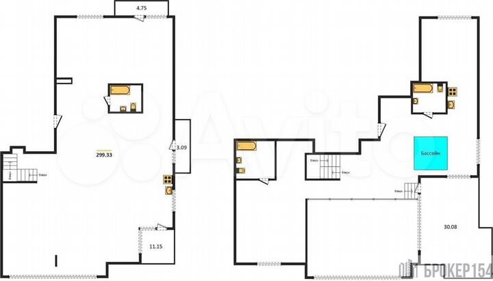 4-к. квартира, 299,3 м², 8/8 эт.
