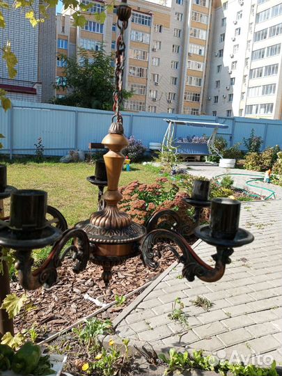 Люстра потолочная бу СССР и бра старинные медные