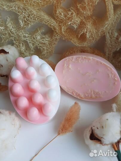 Массажное мыло с люфой и без
