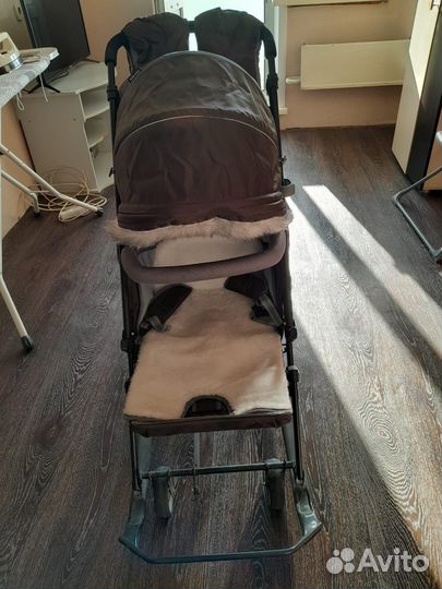 Детские зимние санки на колесах