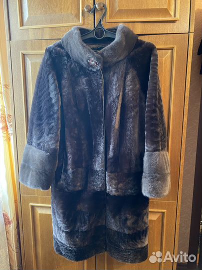 Шуба мутон + норка