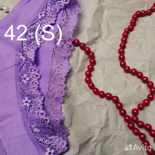 Хлопковые трусики слипы с кружевом Dailu Xian 42