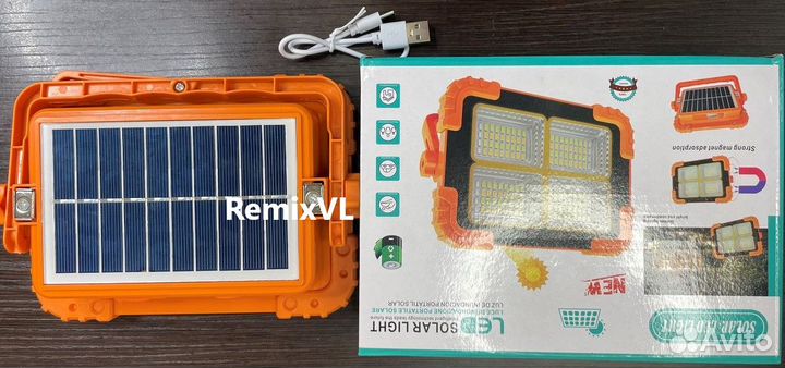 Видео фонарь туристический 300Вт солнечная батарея