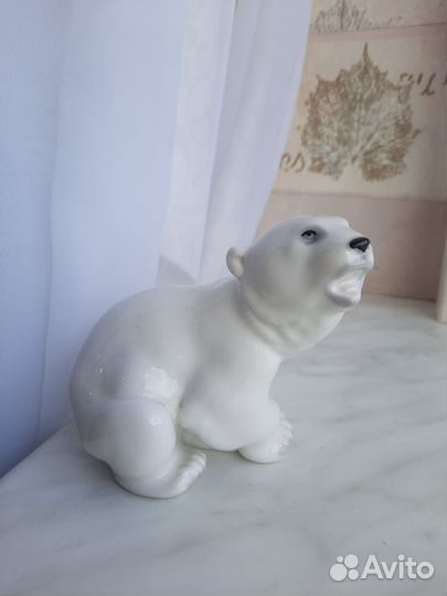 Статуэтка белый медведь, завод лфз период СССР