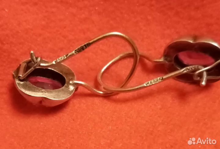 Серебряные серьги 875 пробы
