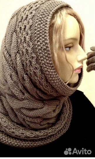 Вязаный Шарф/шапка, Снуд -хомут