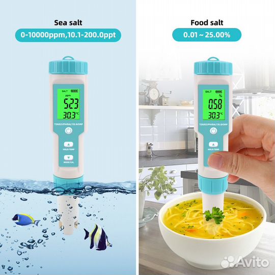 Ph метр PH TDS EC ORP Salinity S. G temp 7в1
