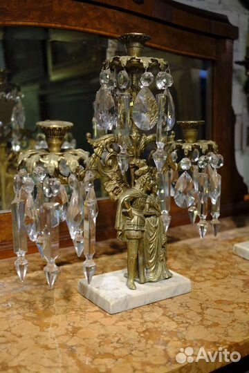 Антикварные бронзовые подсвечники