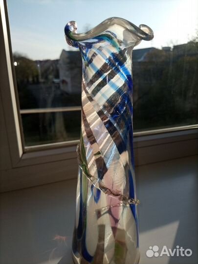 Вазы СССР, гутное цветное стекло, 1960-70 Богемия