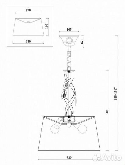 Подвесной светильник Freya Monique FR2001PL-03G
