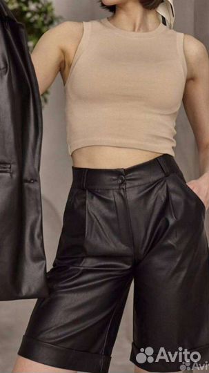 Шорты экокожа