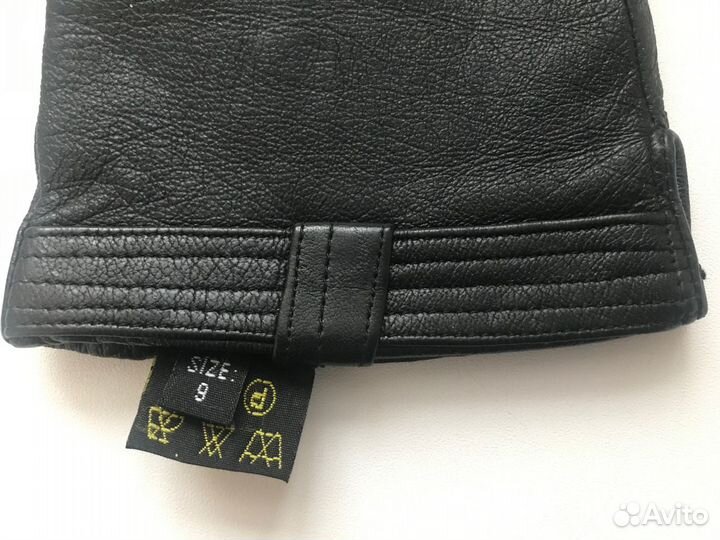 Перчатки кожаные + ремешок женский