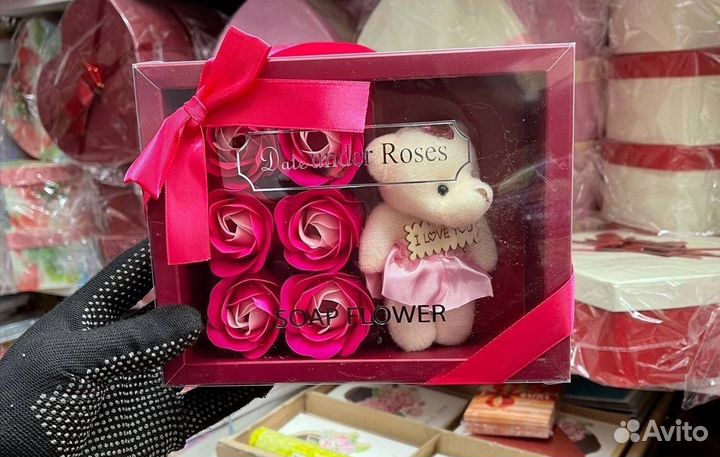 Мыльные розы в коробке