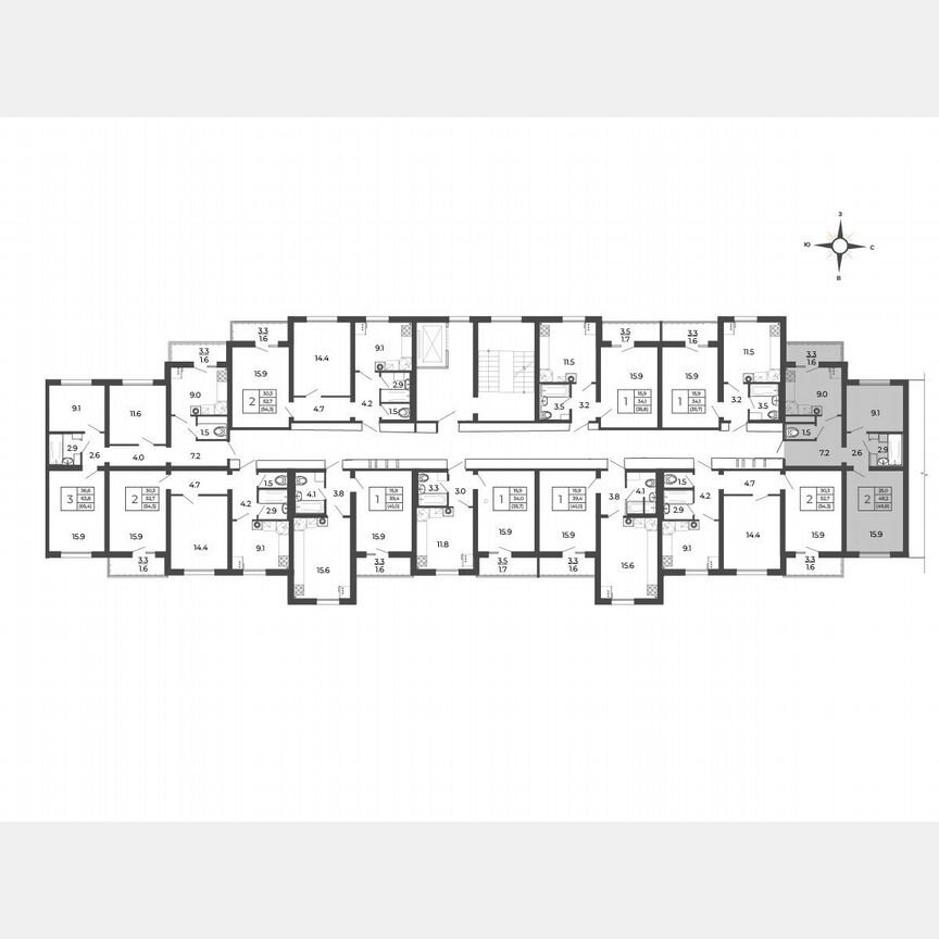 2-к. квартира, 49,8 м², 2/5 эт.