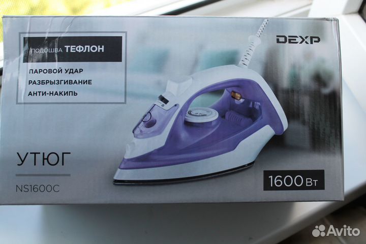 Утюг новый dexp NS1600C мощностью 1600 Вт