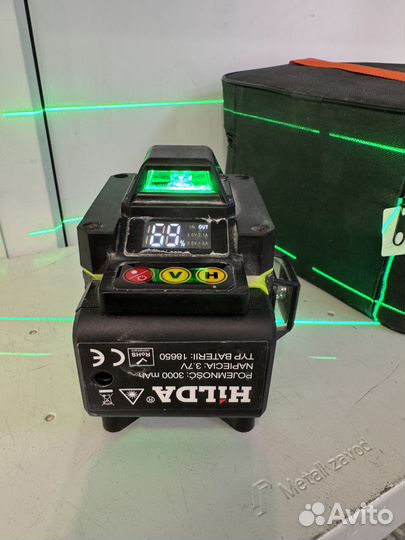 Лазерный уровень нивелир Hilda Green 4D