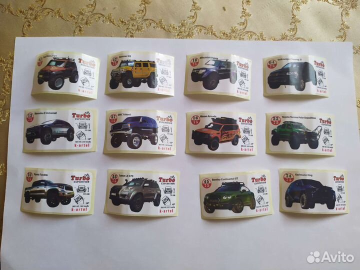 Вкладыши Турбо, разные серии