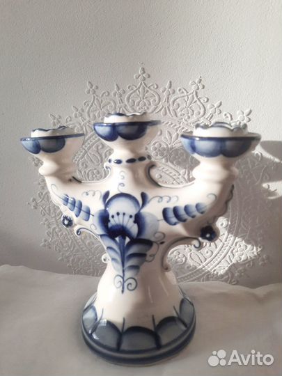 Подсвечник, Гжель