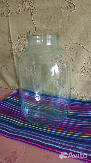 Банки 3л Стеклянные 4 шт Безвинтовые Чистые оЦирк