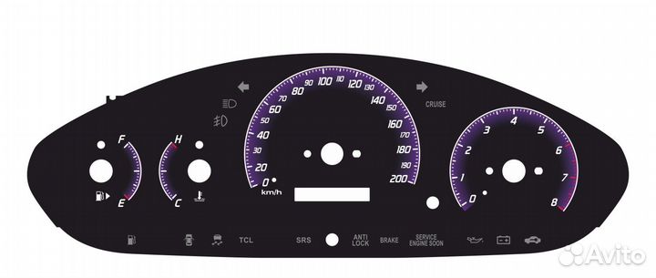 Шкалы приборов Mitsubishi Galant 8 (01-03) USA V2