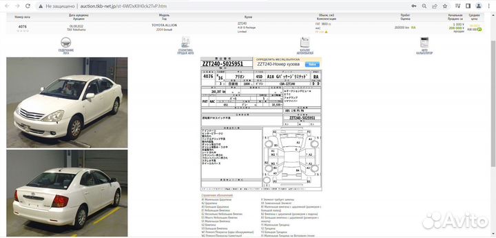 Дверь Toyota Allion/Premio AZT240/NZT240/ZZT240/ZZ