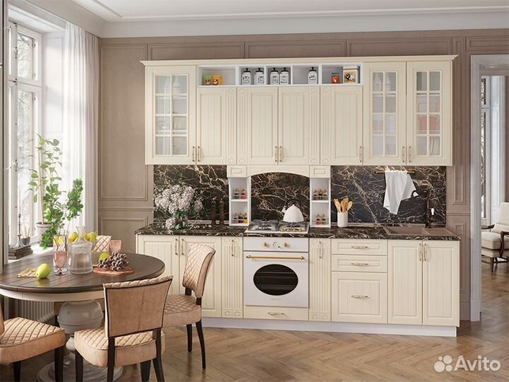 Кухня Лондон корпус шву 600х600 белый фасад шву 6