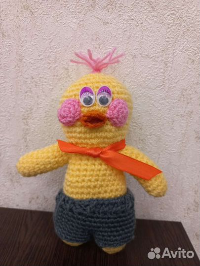 Уточка лалафанфан, медведь вязаная мягкая игрушка