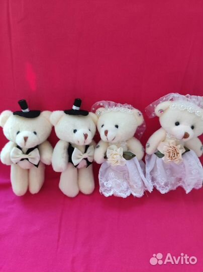 Сувенирные мягкие мишки для оформления композиций