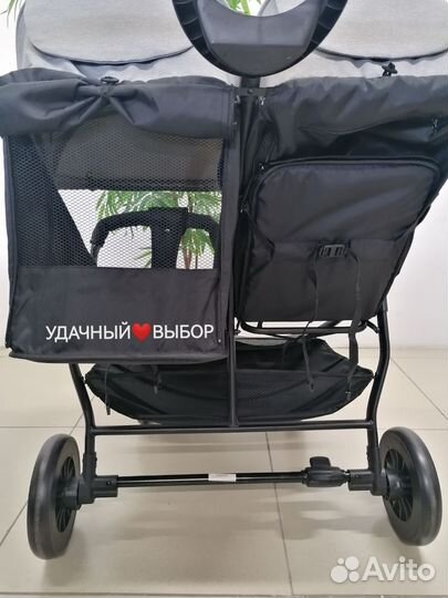 Новая коляска для двойни Luxmom T11 (графит)