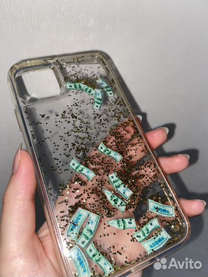 Чехол для iPhone 11 с плавающими блестками