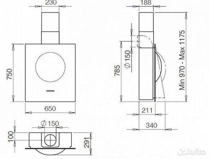 Вытяжка Galvamet Sphera 65/F black