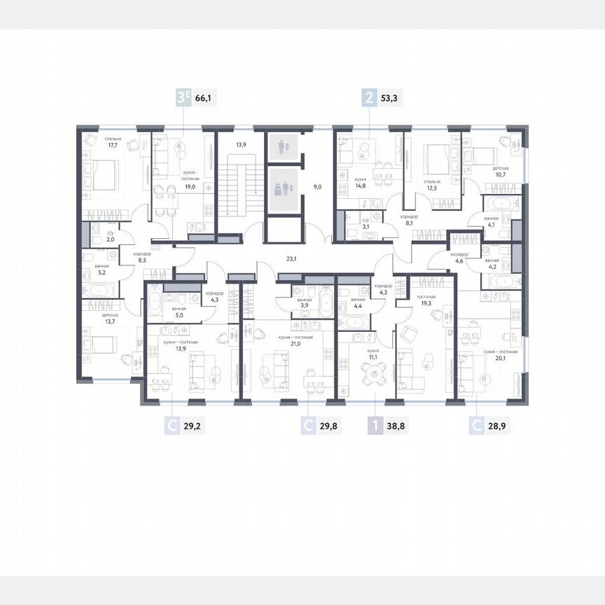 Квартира-студия, 28,9 м², 8/25 эт.